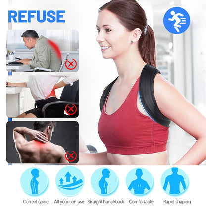 Adjustable Posture Corrector Back Brace Comfortable Posture Trainer for Spinal Alignment & Posture Support Humpback Straightener