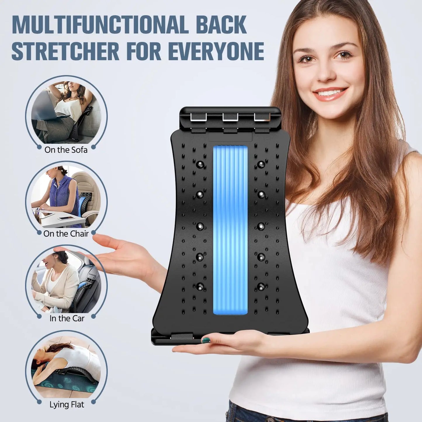 Multi-Level Back Stretcher for Effective Pain Relief and Support for Herniated Discs